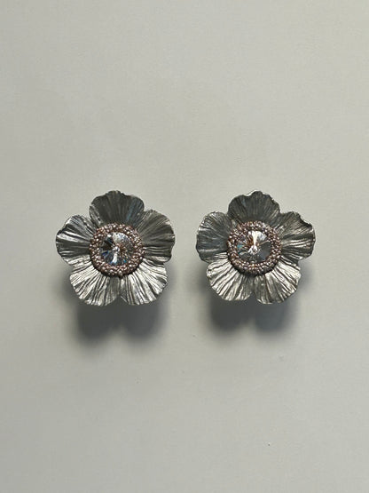 PENDIENTES ANÉMONA PLATA